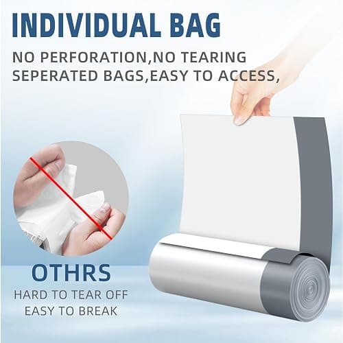 120 Counts 1.6 Gallon Mini Drawstring Trash Bags, Small Garbage Bags by KSSKSS, Code a fit 4.5-8 Liter, 1.2-2 Gal, White Trash Bin Liners for Home Office Kitchen Bathroom Bedroom thumbnail 7
