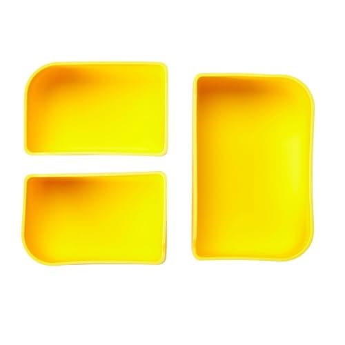 LunchBots Build -a- Bento Lunch Box, Silicone Bento Box for Kids, Multi-Compartment Lunch Container, Oven & Dishwasher Safe, BPA Free, 28 oz - Yellow - Solid Yellow thumbnail 3
