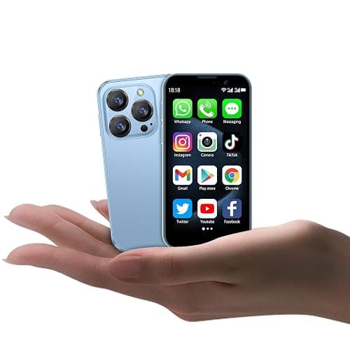 soyes Mini Phone World's Smallest 3.0" HD Touch Screen MiniSmartphone Unlocked Android Compact Mobile Phone for Kids &Students Cell Phone wih Quad-Core Dual SLM Face lD2GB+16GB Blue - Image 1