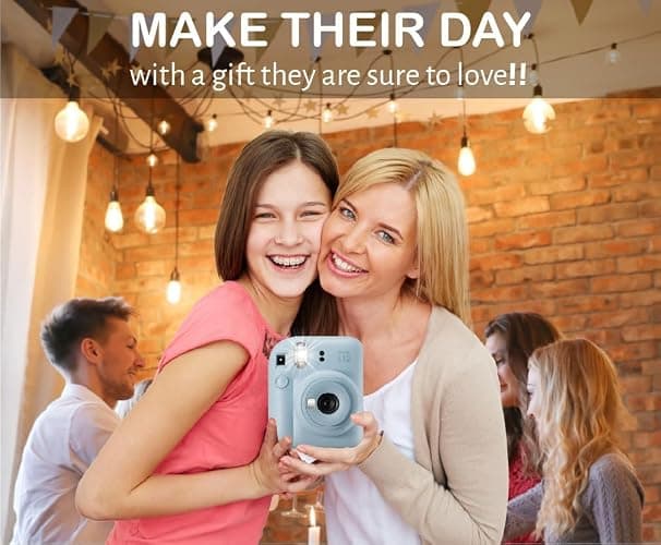 Fujifilm Instax Mini 12 Instant Film Camera Pastel Blue, Fujifilm Instax Mini Twin Pack Instant Film 20 Prints, Prtotective Case, Gift Bundle thumbnail 7