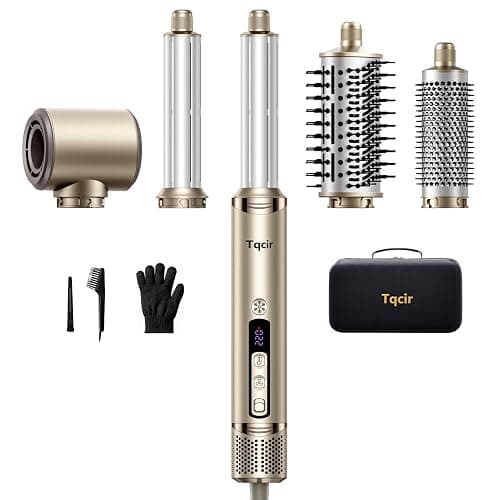 Tqcir 5-in-1 Hot Air Styler, Powerful Hair Dryer with Auto-Wrap Curlers | Anti-Frizz Blow Dryer for Fast Drying Curling Straightening Volumizing, Adjustable Heat & Speed,Storage Case - Image 1