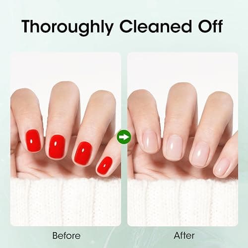 Gellen Nail Polish Remover with Lint Free Nail Wipes, 6.1 Fl.Oz Non Acetone Polish Remover Jasmine Scent, 200PCS Soft Non-Woven Nail Polish Remover Pads in One Kit for DIY at Home Salon Nail Supplies thumbnail 7