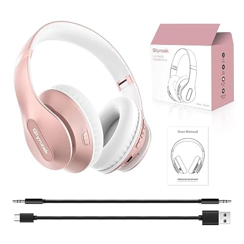 Glynzak Wireless Bluetooth Headphones Over Ear 65H Playtime HiFi Stereo Headset with Microphone and 6EQ Modes Foldable Bluetooth V5.3 Headphones for Travel Smartphone Computer Laptop Rose Gold thumbnail 9
