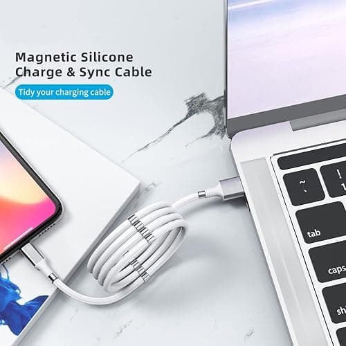 Magnetic Charging Cable,(6.5 FT) Super Organized Charging Magnetic Absorption Nano Data Cable for Galaxy S21/S20 Ultra S10 S10E S9 Note 20 10 9 8 Pixel, LG V30 G6, Nintendo Switch,OnePlus 5 etc thumbnail 5