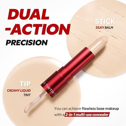 TIRTIR Glide&Hide Blurring Concealer - Creamy texture, Conceals dark circles and wrinkles, Dual formula (liquid tip & balm stick), Long-lasting wear, Korean Makeup, #2C, 0.28 Oz thumbnail 4