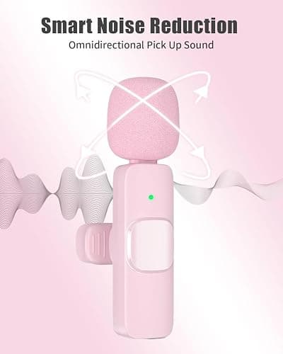 Wireless Lavalier Microphone for Android/iPhone/Computer/Laptop, Wireless Mic for iPhone 13 14 15 16 17 with Noise Reduction Chip, Mini Microphone for Recording Podcast YouTube, TikTok(2 Pack) thumbnail 4