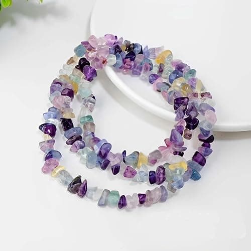 200pcs Natural Chip Stone Beads Gemstone Healing Crystal Loose Rocks Bead Irregular Glass Seed Charm Beads Drilled DIY for Jewelry Bracelet Necklace Earrings Christmas Making Crafting Supplies (5-8mm) thumbnail 4