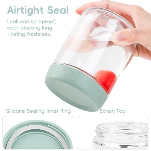 Gemice 6-Pack 16oz Glass Mason Jars with Silicone Sleeves, Airtight BPA-Free Overnight Oats Containers with Lids, Dishwasher Safe Leak-Proof Meal Prep Jars for Chia Pudding, Yogurt, Snacks thumbnail 6