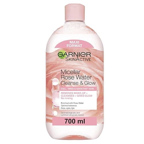 Garnier Micellar Rose Cleansing Water 700ml, Gentle face Cleanser & Makeup Remover, Hypoallergenic. Vegan Formula, Suitable For Dull And Sensitive Skin, Glow Boosting Formula, Dermatologically Tested - Image 1