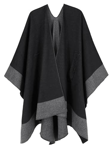 Moss Rose Women's Shawl Wrap Poncho Ruana Cape Open Front Cardigan Shawls for Fall Winter thumbnail 4