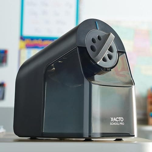 X-ACTO Pencil Sharpener, SchoolPro Electric Pencil Sharpener, Heavy Duty Electric Pencil Sharpener for School, Classroom and Teacher Supplies, Perfect Addition to Homeschooling Supplies, Black thumbnail 8