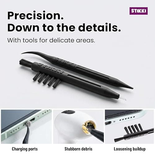 STIKKI Cleaning Putty & Precision Tools - Earbud, Port & Phone Cleaning Kit | Compatible with iPhone & AirPod, Putty for Phone Speaker & Electronics, USB-C Charging Port Cleaner Tool, Leaves No Residue thumbnail 6