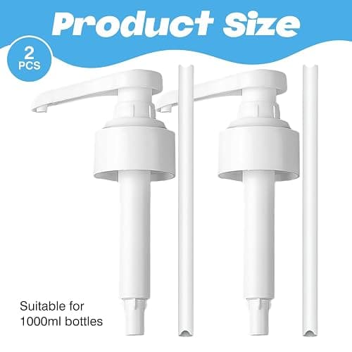 2 Pcs Syrup Pump for Monin Glass Bottle,Skinny Syrup,Simply Syrups Pump Resilience Detachable Design Covers,Coffee Pack Contains Pump and Connecting Pipe Dispenser Set PP Material (1000ml*2) thumbnail 2