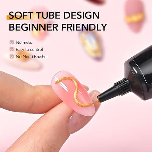 GAOY Gold 3D Nail Gel, 15g Sculpting Gel for 3D Nail Art Designs Carving, Molding, Painting, No Wipe Gel for Gems & Charms Decoration, Salon DIY Use thumbnail 2