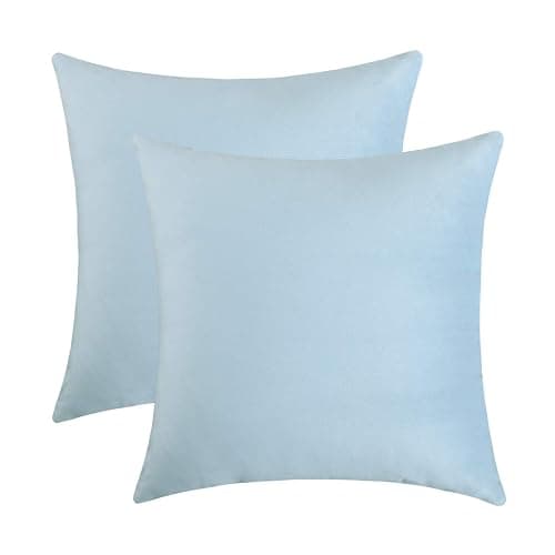 Jeneoo Comfy Soft Velvet Couch Throw Pillow Covers Decorative Solid Square Cushion Cases for Bedroom Sofa Car Decor (Baby Blue, 18 x 18 Inches, 2 Pieces) - Image 1