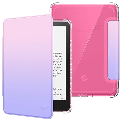 Fintie Case for 7" All-New Kindle Paperwhite (12th Generation, 2024) and Kindle Colorsoft, Ultra Clear Soft Light Transparent TPU Back Cover Auto Wake/Sleep, Fantasy Ombre - Image 1