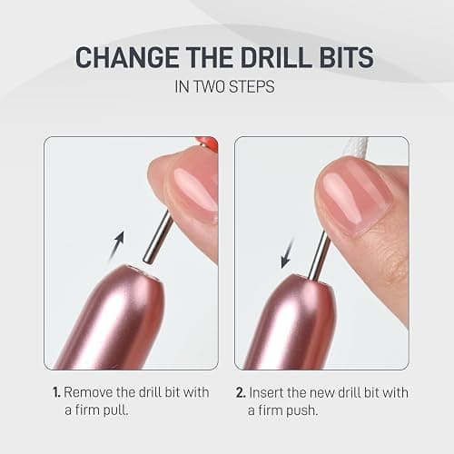 ❤️GAOY Electric Nail Drill for Acrylic and Gel, USB Electric Nail File, Portable Efile with Drill Bits, Manicure Pedicure Tools for Home Salon, Pink thumbnail 6