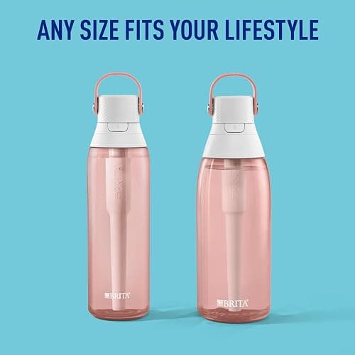 Brita Insulated Filtered Water Bottle with Straw, Reusable, Christmas Gift and Stocking Stuffer For Men and Women, BPA Free Plastic, Blush, 26 Ounce thumbnail 6