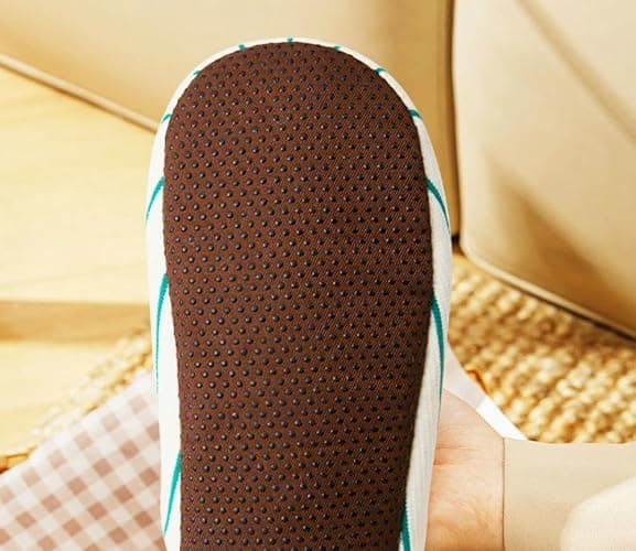Epsion Linen Slippers for Women Japanese Style House Shoes Fleece Lining Soft Sole Anti-Skid thumbnail 6