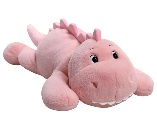 XMV 31 inch 5 lbs Dinosaur Weighted Stuffed Animals, Large Weighted Plush Animal, Cute Plush Toy Pillow, Soft Dino Plushie Gifts for Adults, Kids, Boys and Girls (Pink) - Image 1