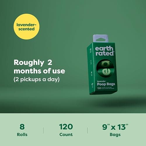 Earth Rated Poop Bags for Dogs Guaranteed Leak Proof and Extra Thick Waste Bag Refill Rolls, Lavender Scented, 120 Bags thumbnail 7