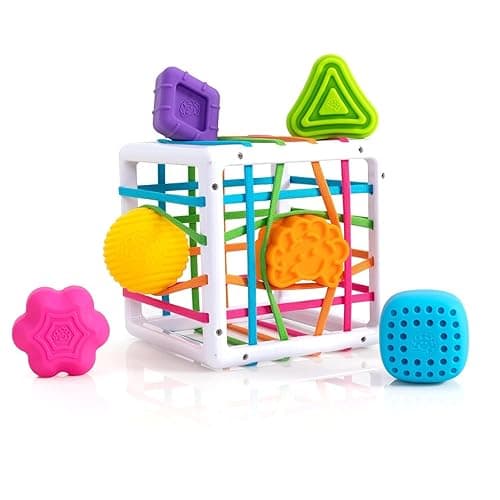 Fat Brain Toys InnyBin Shape Learning Toys, Sensory Toys for Babies and Toddlers, Baby Toys Ages 10 Months+ - Shape Sorter thumbnail 4