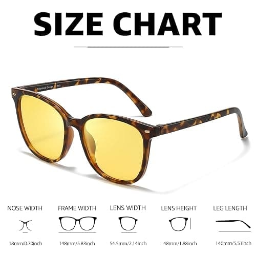 Myiaur Polarized Night Vision Glasses for Women, Anti Glare Driving Vision Glasses with Yellow Lens, UV400 Protection thumbnail 6