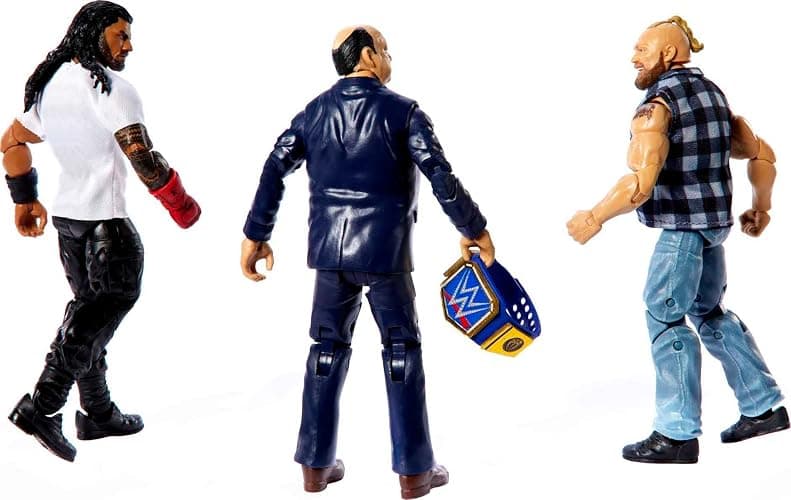 Mattel Action Figure 3-Pack Tribal Chief vs Beast IncarnateRoman Reigns Brock Lesnar & Paul Heyman Elite Collection with Universal Championship & Swappable Hands thumbnail 4