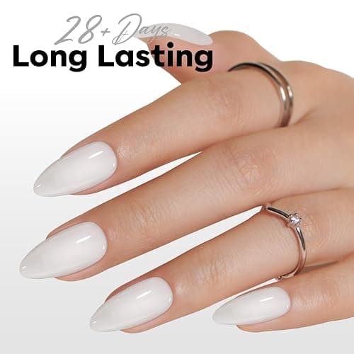 modelones Milky White Gel Nail Polish Natural Color | Translucent Jelly Soak Off LED Clear Coat Soap Nails Art White French Gel Polish15 ML thumbnail 7