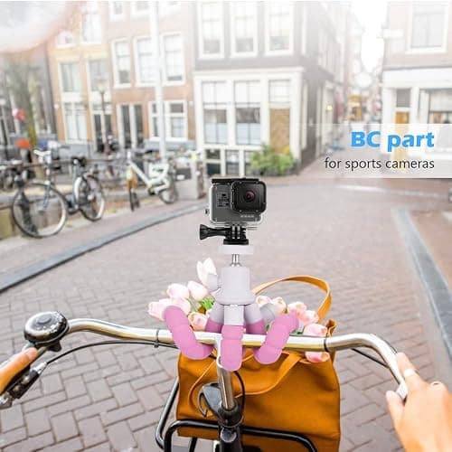 Ubeesize Portable Tripod Stand with Wireless Remote & Clip, Flexible Phone Holder for Video Recording (Pink) thumbnail 4