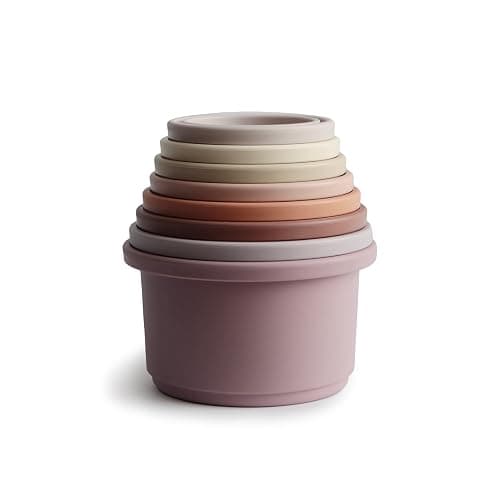 mushie Stacking Cups Toy 8pcs | Made in Denmark (Petal) thumbnail 4