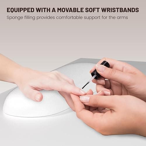 FreSup Nail Desk for Nail Tech, Professional Manicure Table with 3 Drawers & 2 Cabinets, Acetone Resistant Surface White Nail Table, Wrist Rest & Fixed Legs for Salon Beauty & Home Use (White-Silver) thumbnail 4