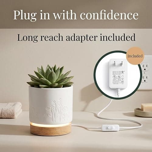 Magic Plantern® | Touch Your Plant to Turn On the Light | Planter Lamp | Unique Plant Lover Gift | Nightstand Ambient Lamp | Succulent Pot with LED thumbnail 11