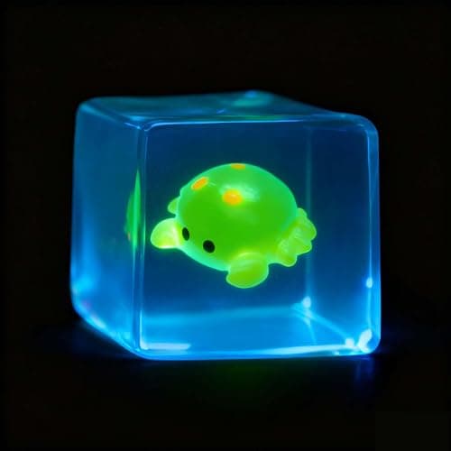 Fidget Squishy Stress Cube Toys, Glow in The Dark with Cute Crab, Stress Relief Toy for Kids & Adults Holiday Presents, Gifts for Halloween and Christmas thumbnail 3