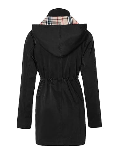 SaphiRose Women's Long Hooded Rain Jacket Outdoor Raincoat Windbreaker thumbnail 4
