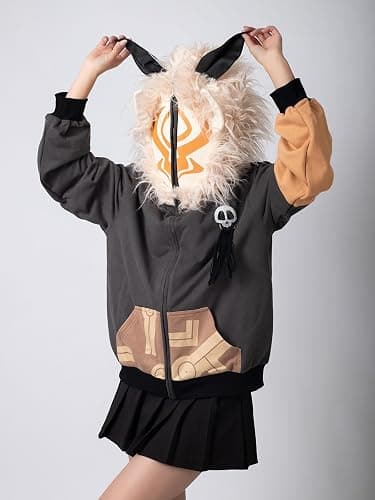 Cosfun Hilichurls Cosplay Hoodies Genshin Impact Hoodie Full Zip Up Hoodie IF0004 thumbnail 2