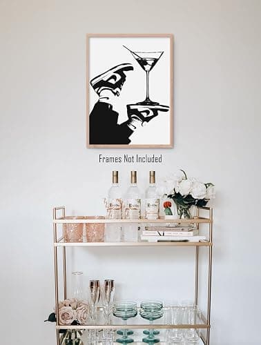 Bar Cart Accessories & Decor (UNFRAMED 12 x 16) Cocktail Wall Art Alcohol Drink Aesthetic Streetwear Fashion Shoes Sneaker Poster Wall Art Prints Martini Sneaker thumbnail 4