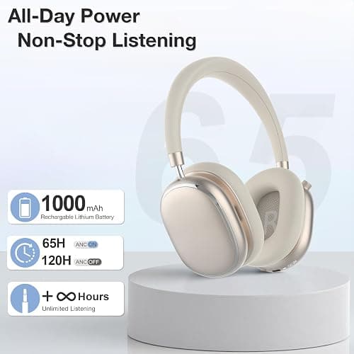 FOFUN NC95 Hybrid Active Noise Cancelling Headphones with Knob Control, 65H Playtime Over Ear Headphones Wireless Bluetooth 6.0, App Control, Hi-Res Audio, Comfort Fit, Clear Calls for Travel/Workout thumbnail 9