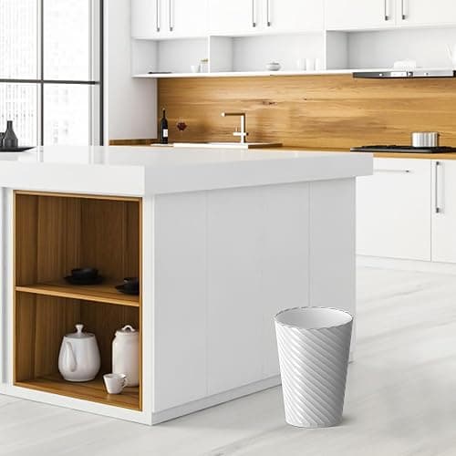Bathroom Trash Can, 3 Pack 1.8 Gallons Small Trash Can with Trash Bags, Bathroom Garbage Can, Plastic Trash Bin, Round Waste Basket for Living Room, Bedroom, Office, Kitchen, Compact Space (White) thumbnail 8