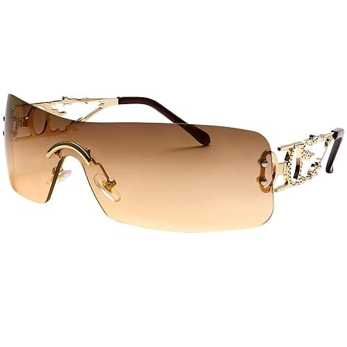 SENMARIES Rimless Y2k Sunglasses For Women Men Rectangle Vintage glasses Fashion Flame Metal Sunglass Frameless Retro Eyewear - Image 1