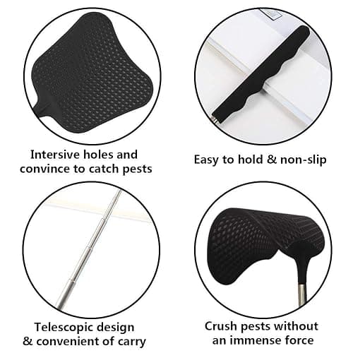 Foxany Telescopic Fly Swatters, Durable Plastic Fly Swatter Heavy Duty Set, Flyswatter with Stainless Steel Handle for Indoor/Outdoor/Classroom (2 Pack) thumbnail 5