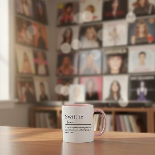 Toshiy Music Lover Coffee Mug, Swifie Mug, Musician Cup for Woman Christmas White Elephant Gifts for Music Lovers Fans 11OZ Pink thumbnail 5