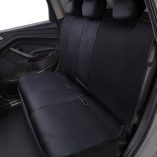 Flying Banner Universal Carbon Fibre Leather Car Seat Covers Airbag Compatible Seat Protector (Full Set, Black) thumbnail 9