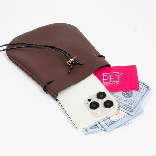 Leather Belt Pouch Medieval Vintage Renaissance Viking LARP Cosplay Costumes Drawstring Coin Purse Phone Holder Waist Bag (Brown) thumbnail 3