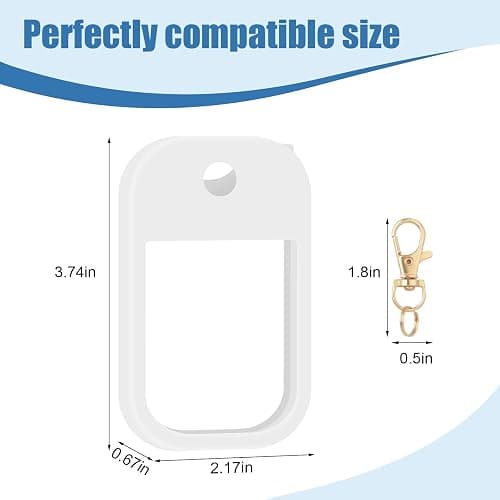 GAWBYET Hand Sanitizer Spray Case Compatible with Touchland, Silicone Hand Sanitizer Case Holder with Keychain for Power Mist and Glow Mist 1 fl oz, (White) thumbnail 2