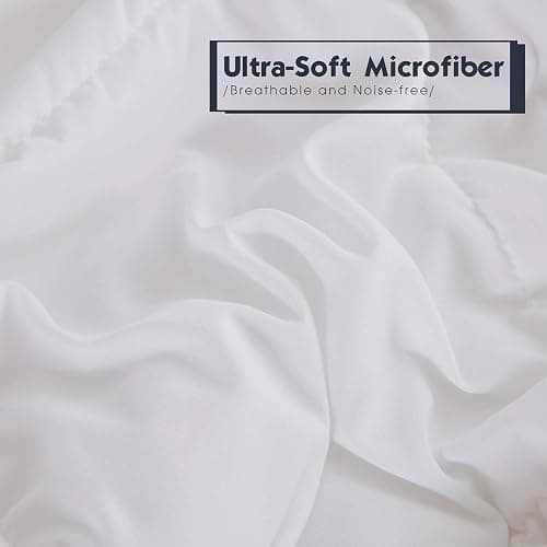 HIG 3pc Down Alternative Comforter Set - All Season Reversible Comforter with Two Sham - Quilted Duvet Insert with Corner Tabs - Box Stitched - Breathable, Soft, Fluffy (Twin/Twin XL, Pure White) thumbnail 4