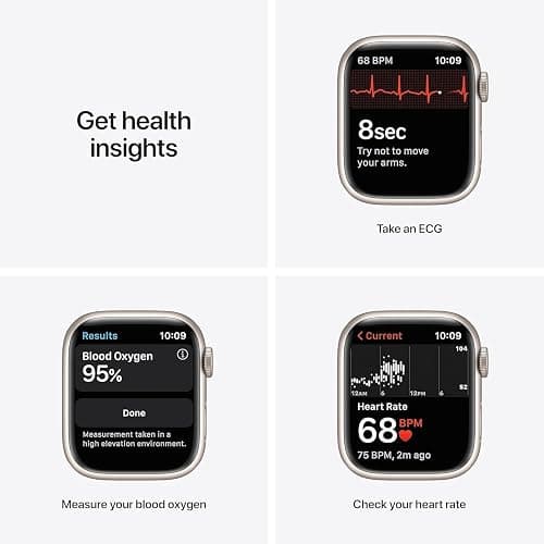 Apple Watch Series 7 (GPS, 41mm) Starlight Aluminum Case with Starlight Sport Band, Regular (Renewed) thumbnail 3