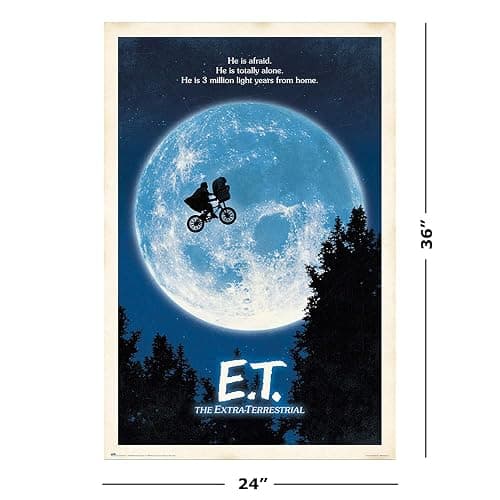 E.T. The Extra-Terrestrial - Movie Poster (Regular Style/Bicycle & Moon) (Size: 24" x 36") thumbnail 2