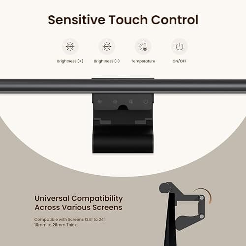 YEELIGHT Monitor Light Bar, Computer Monitor Lamp, 250LM No Glare Eye-Care LED Screen Bar, Touch Control USB Reading Desk Lamp for Home Office Work, Stepless Dimming Adjustable Color Temperature thumbnail 3