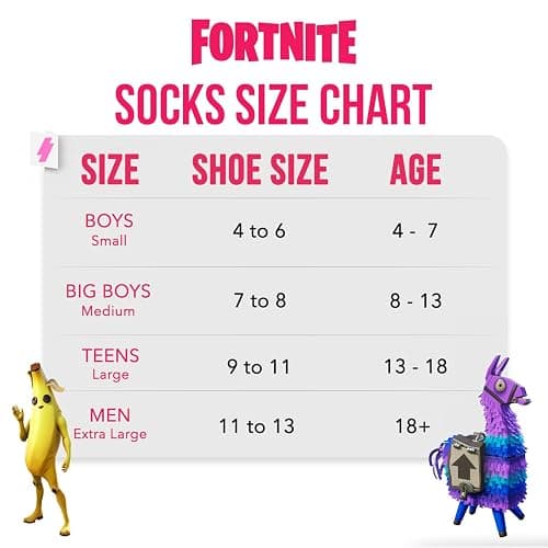 FORTNITE Fun: 6-Pack High Socks for Boys and Teens – Vibrant Gaming Designs, Comfortable Fit, Durable Materials thumbnail 4